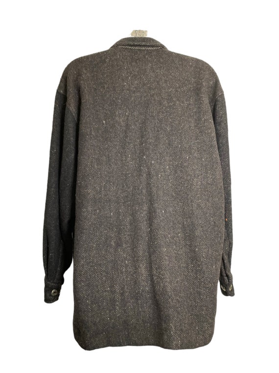 90s Vintage Stripe Shacket: Wool Blend, Unisex, S… - image 8