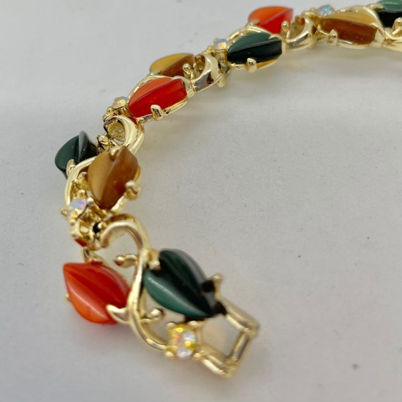 Vintage 50s Thermostat Leaf Bracelet/Mid Century … - image 3