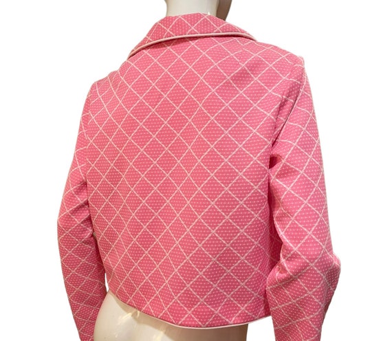 Vintage 70s Geometric Crop Jacket/Peter Pan Colla… - image 3