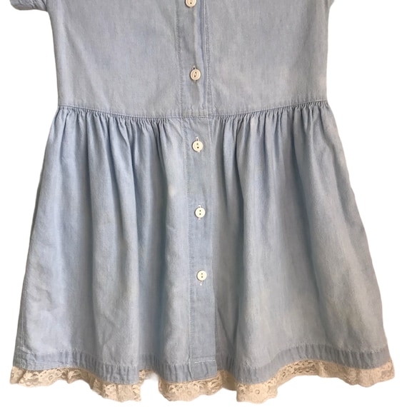 Retro Embroidered Denim Dress Girl XXS Girls-Flor… - image 6