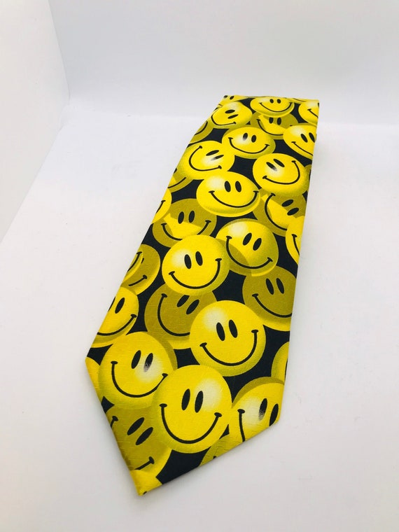 vintage smiley smile face tie mens tie