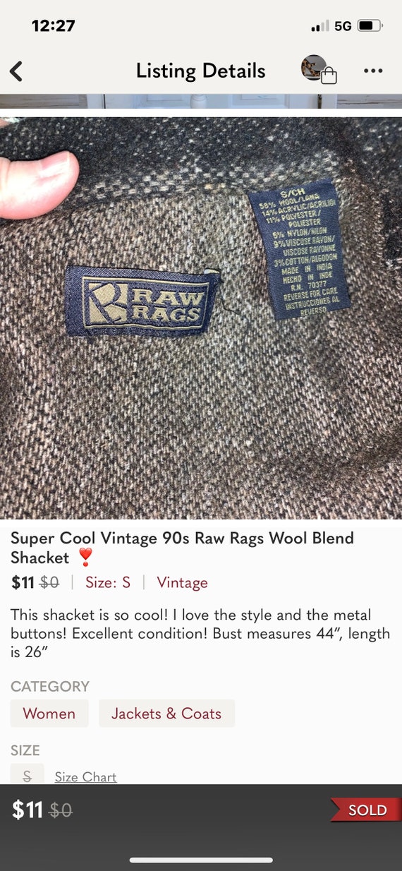 90s Vintage Stripe Shacket: Wool Blend, Unisex, S… - image 4