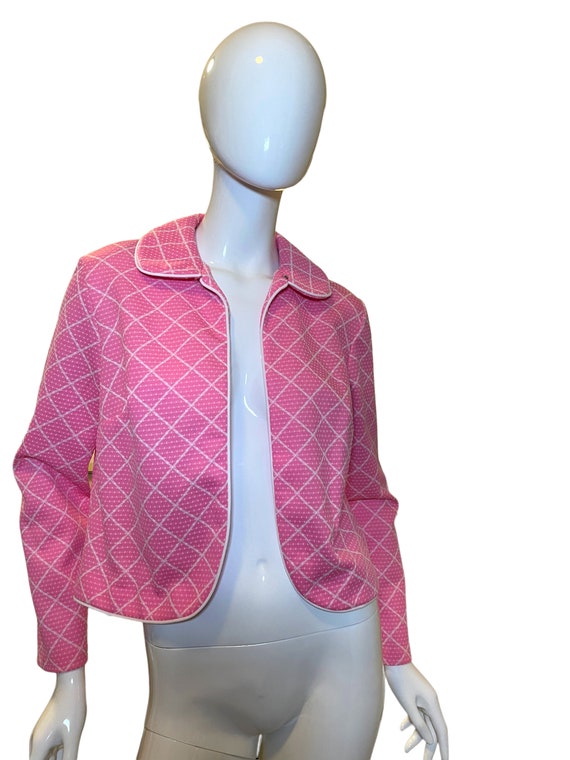 Vintage 70s Geometric Crop Jacket/Peter Pan Colla… - image 2