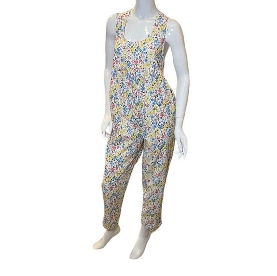 Retro Multicolor Floral Jumpsuit Medium-Medium Fl… - image 1