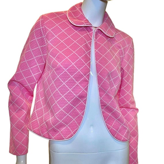 Vintage 70s Geometric Crop Jacket/Peter Pan Colla… - image 1