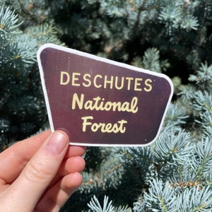 Signo del Bosque Nacional Deschutes Bend Oregon Pegatina