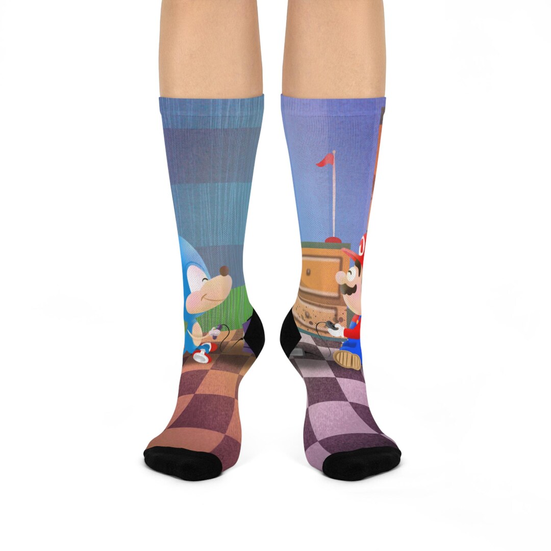 Video Game Character Scene Cushioned Crew Socks | Retro Platformer ...