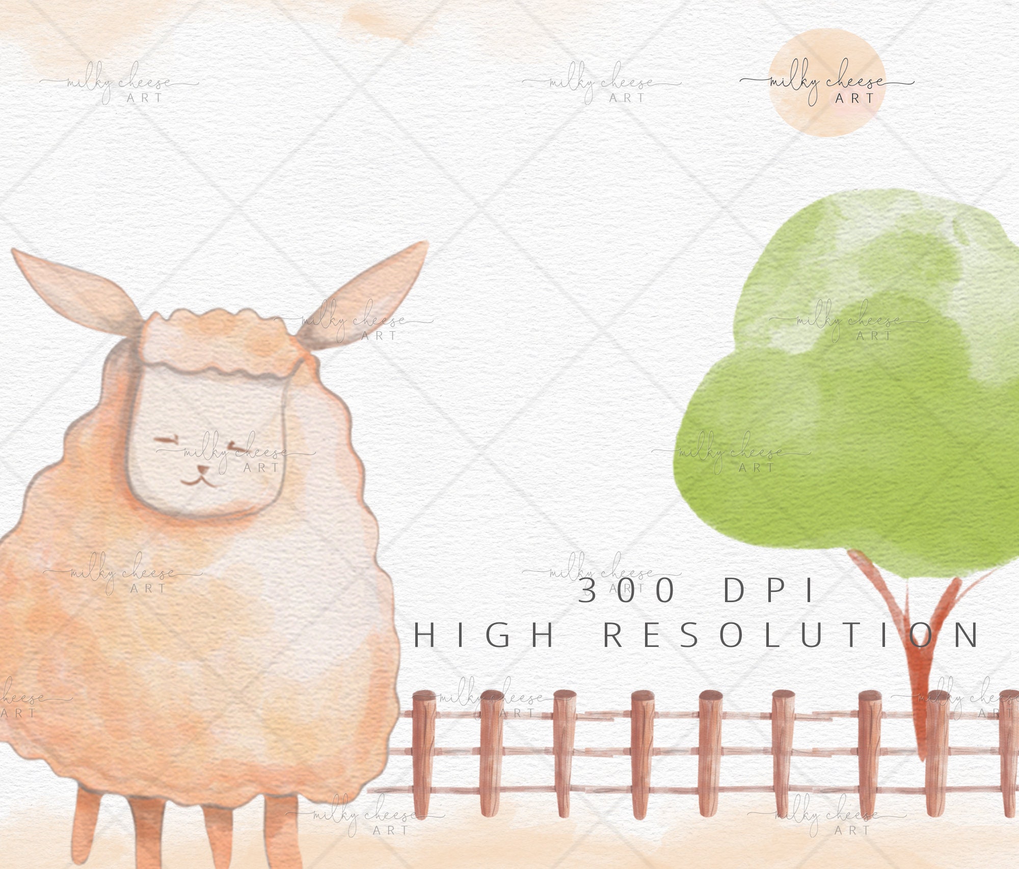 Farm Animals Clipart Watercolor Cute Farm Digital Clipart - Etsy Australia