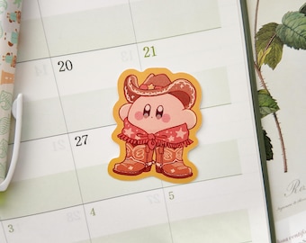 Kirby Cowboy Matte Vinyl Sticker