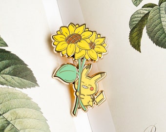 Pokemon Pikachu Sunflower Enamel Pin