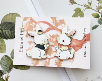 Vintage Rabbit Enamel Pin Set