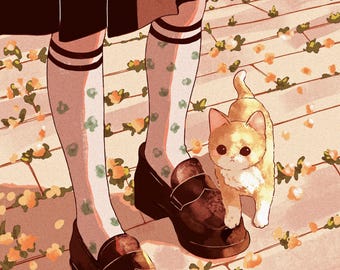 Cat x Loafers Art Print