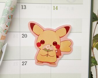 Pikachu Flower Matte Vinyl Sticker