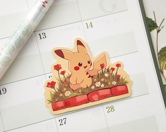 Pikachu Garden Matte Vinyl Sticker