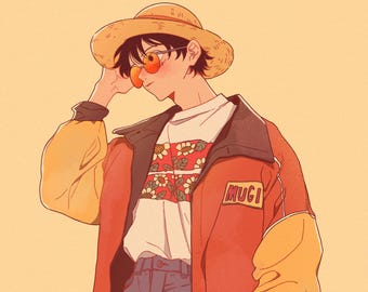 Fashion Luffy Art Print Postcard