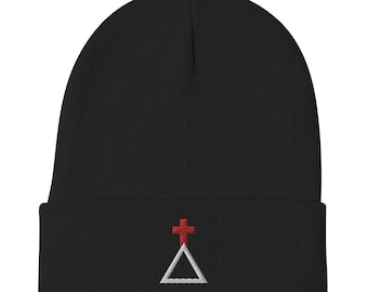 Golden Dawn Cross & Triangle Embroidered Beanie