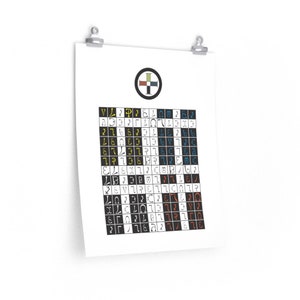 Enochian EARTH Tablet Poster - Enochian Letters, Flashing Crosses (V3)