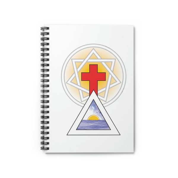 Hermetic Order of the Golden Dawn Cross & Triangle (with Heptagram Halo) Spiral Notebook - Ruled Line