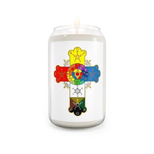 Golden Dawn Rose Cross Scented Candle, 13.75oz