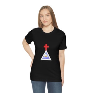 Hermetic Order of the Golden Dawn Cross and Triangle (with Dawning Sun) Unisex Jersey Short Sleeve Tee