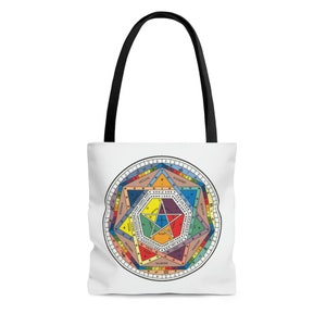 Hermetic Order of the Golden Dawn Color Enochian Sigillum Dei Aemeth AOP Tote Bag