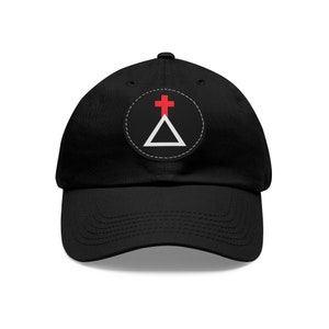 Golden Dawn Cross & Triangle Dad Hat mit Lederpatch (rund)
