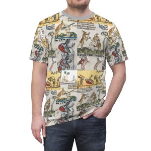 Medieval Killer Rabbits Unisex AOP Cut & Sew Tee
