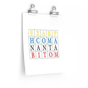 Enochian TABLET OF UNION Poster - Latin Letters  (v1)
