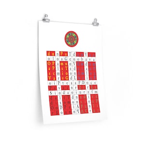 Enochian FIRE Tablet Poster - Latin Letters  (V1)