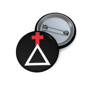 Hermetic Order of the Golden Dawn Cross and Triangle Custom Pin Buttons