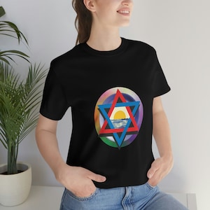 Hermetic Order of the Golden Dawn Hexagram Unisex Jersey Short Sleeve Tee
