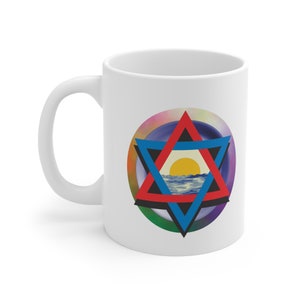 Golden Dawn Hexagram Ceramic Mug 11oz
