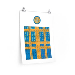 Enochian WATER Tablet Poster - Latin Letters, Flashing Crosses (V5)