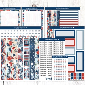 Duo quotidien HOME SWEET HOME | Stickers pour agenda 7 x 9 | Autocollants de planification quotidienne | 4 juillet