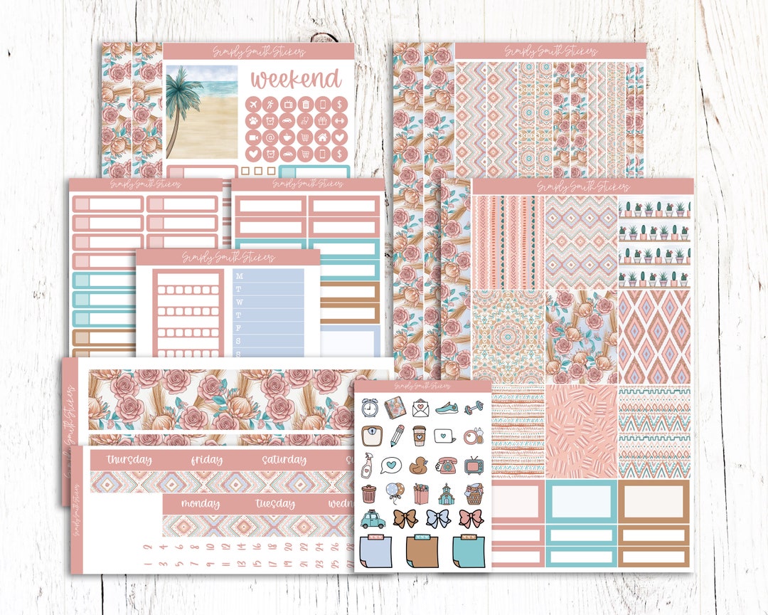 FREE SPIRIT | Vertical Weekly Planner Sticker Kit | Planner Stickers - Etsy