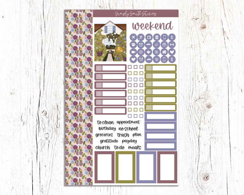HELLO SPRING | Vertical Weekly Planner Sticker Kit | Planner Stickers ...