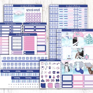 SNOW DAY | Vertical Weekly Planner Sticker Kit | Planner Stickers | Weekly Planner | Planner Supplies | Stationery Stickers