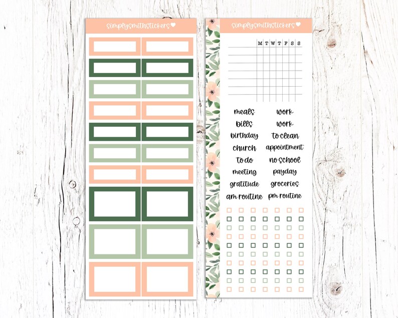 A5 Compact Vertical Mini Kit | SOUTHERN PEACH | Planner Sticker Kit - Etsy