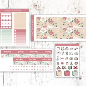 Victorian Garden Vertical Weekly Planner Sticker Kit - Etsy