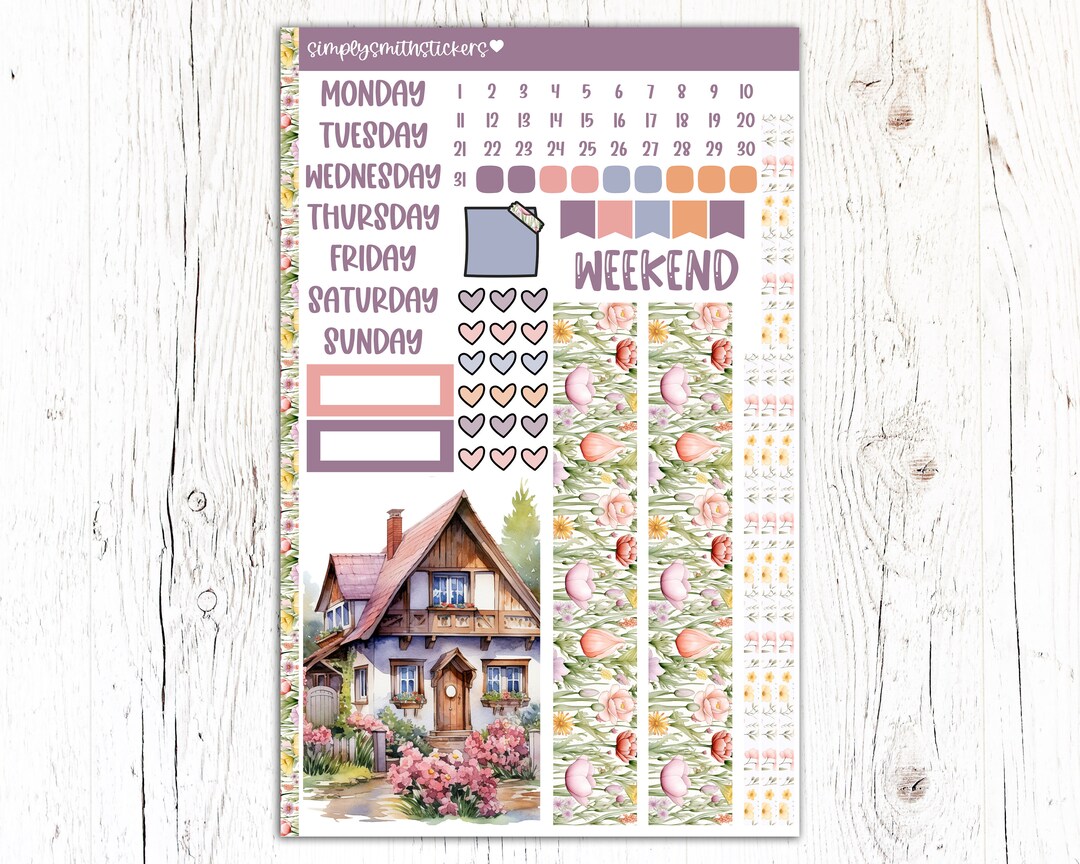 A5 Compact Vertical Mini Kit | BLOSSOM | Planner Sticker Kit - Etsy