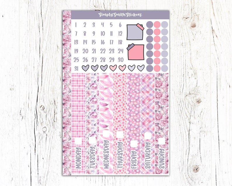 A5 Daily Duo MOMMYS HEART Planner Stickers Daily Planning Stickers SHEET A