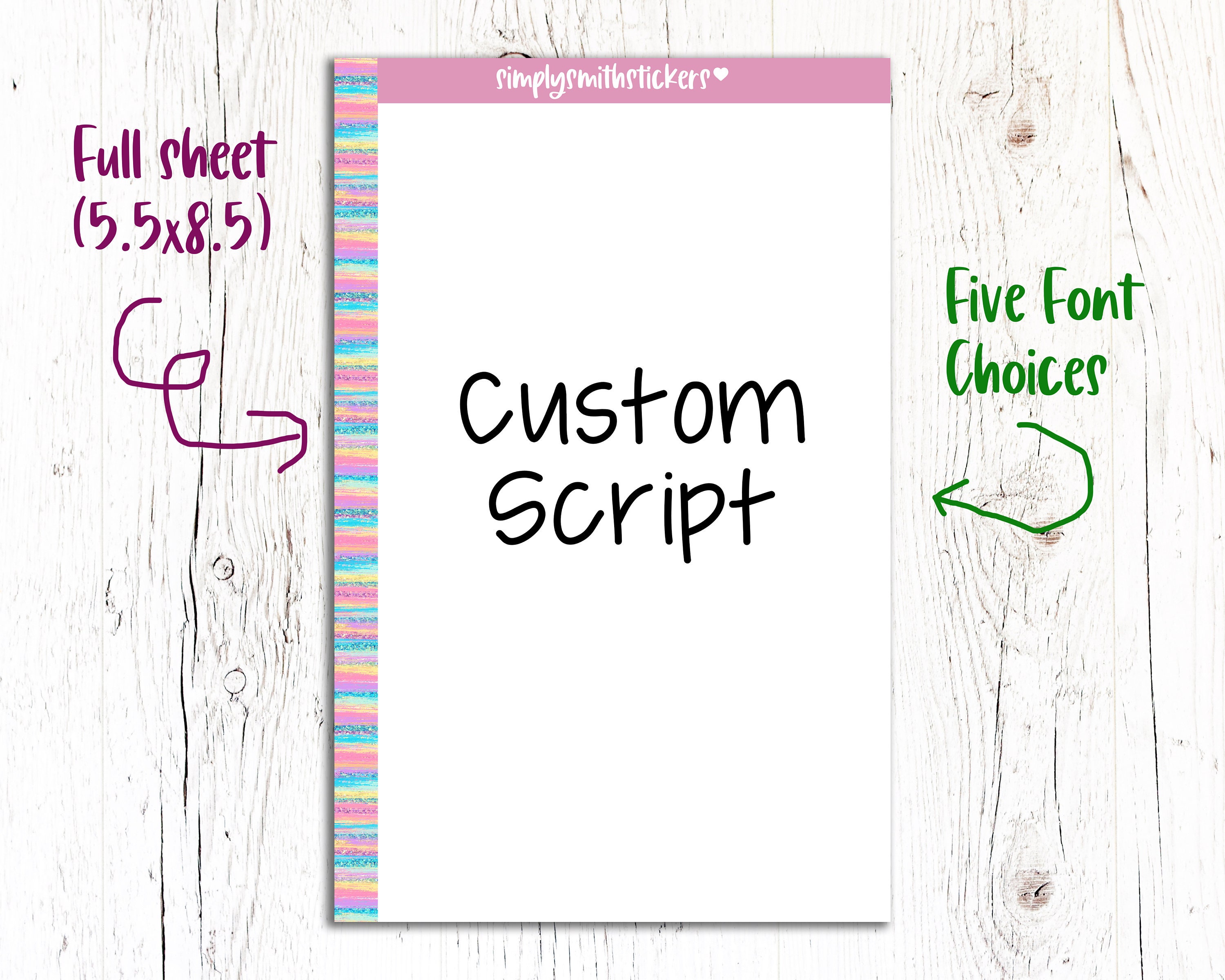 CUSTOM SCRIPT SHEET | Planner Stickers | Functional Planning | Script…