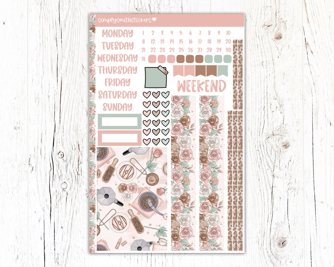A5 Compact Vertical Mini Kit | BREAKFAST BLEND | Planner Sticker Kit - Etsy