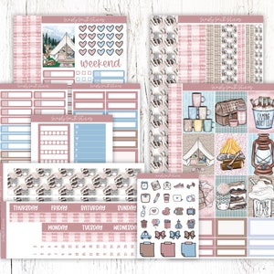 HEUREUX CAMPEUR | Kit d'autocollants pour agenda semainier vertical | Stickers agenda