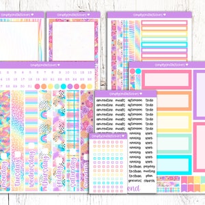 Duo quotidien RAINBOW WEEK | Stickers pour agenda 7 x 9 | Autocollants de planification quotidienne