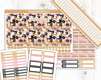 JANUARY Monthly Sticker Kit | 7x9 | CUSTOMIZABLE Stickers | Planner Stickers | Planner Accessories | Monthly Stickers