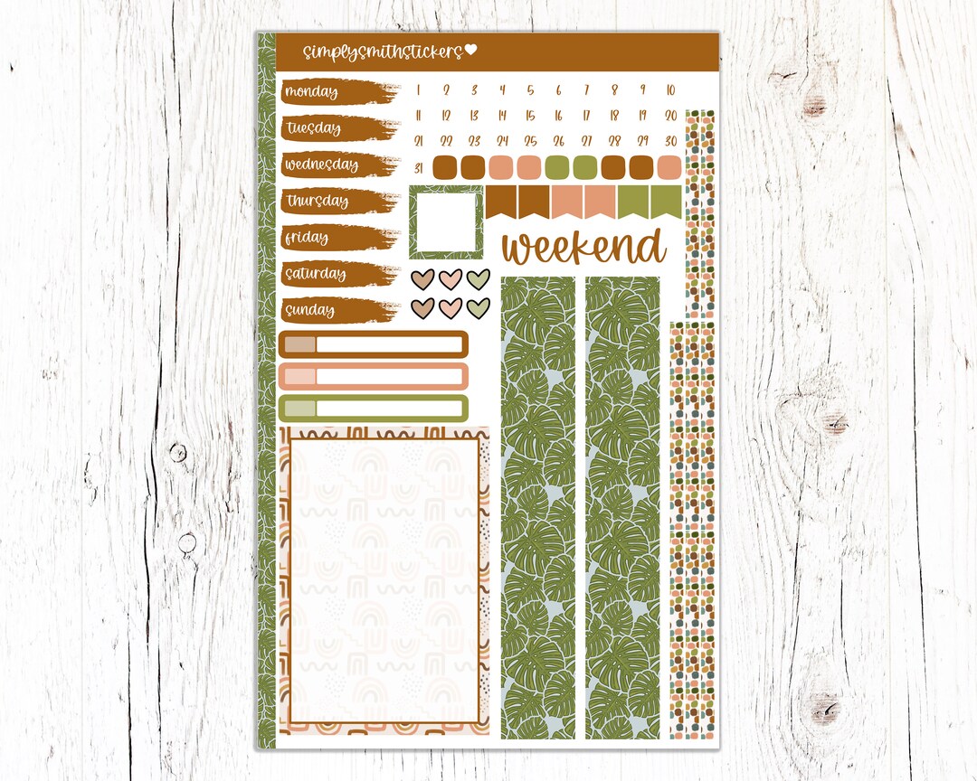 A5 Compact Vertical Mini Kit | PLANT LIFE | Planner Sticker Kit ...