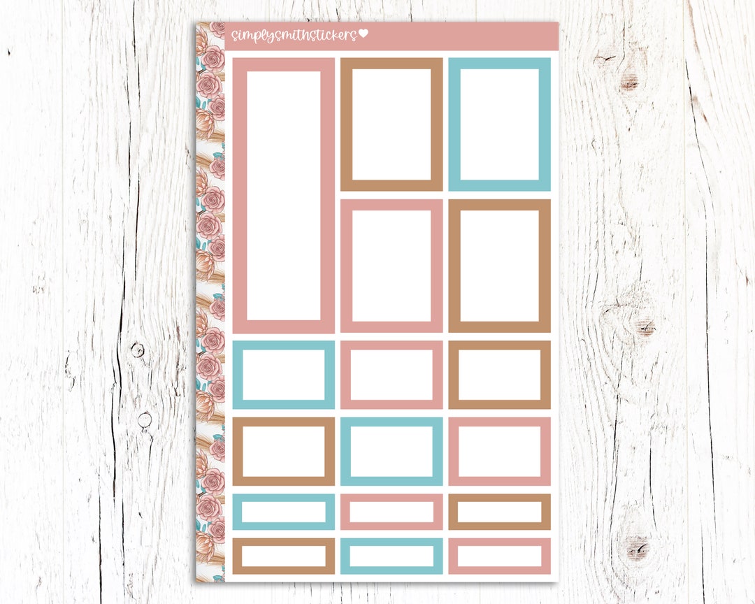 FREE SPIRIT Colorful Boxes | Planner Stickers | Add On - Etsy