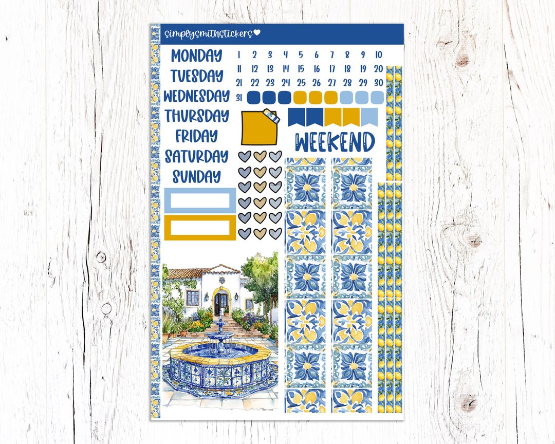 A5 Compact Vertical Mini Kit | SUN KISSED | Planner Sticker Kit - Etsy