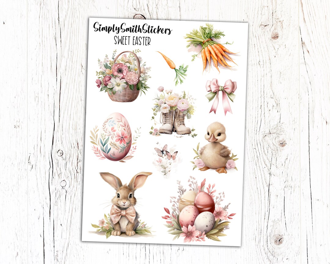 SWEET EASTER Clear Frosted Matte Stickers | Deco Stickers | Planner ...